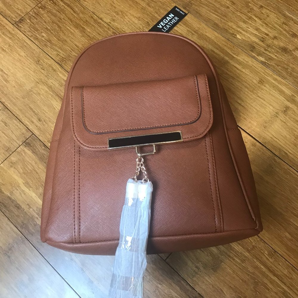 Women's Vegan Leather Tassel Backpack Handback